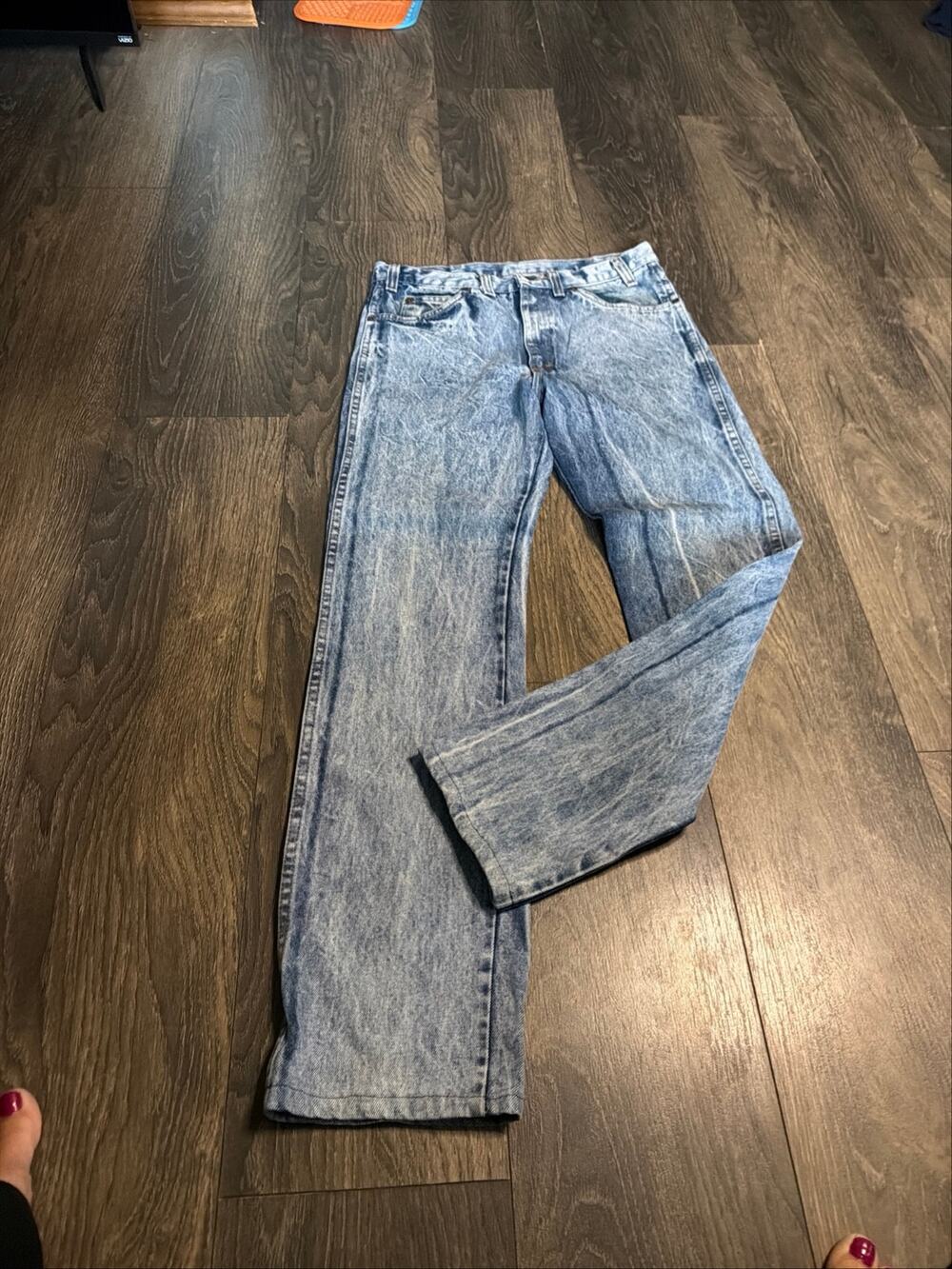 Vintage 80s Dakota Jeans 32x32 Acid Wash High Rise Straight Leg Made USA Retro
